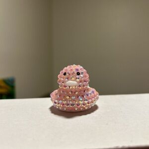 Baby pink rhinestone rubber duck